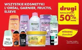 Biedronka WSZYSTKIE KOSMETYKI L'ORÉAL, GARNIER, FRUCTIS, ELSEVE oferta