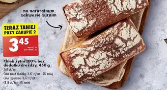 Biedronka Chleb żytni 100% bez dodatku drożdży, 450 g oferta
