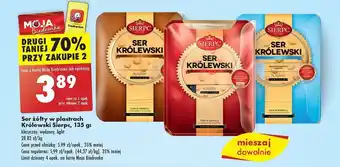 Biedronka Ser żółty w plastrach Królewski Sierpc, 135 g oferta