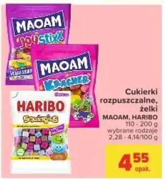 Carrefour Cukierki rozpuszczalne, żelki Maoam, Haribo 110-200g oferta