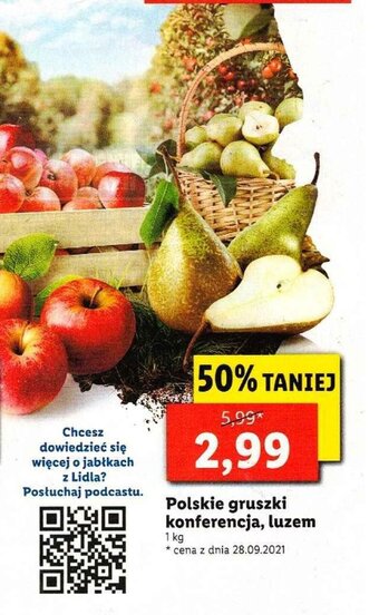 Lidl Polskie gruszki konferencja 1kg oferta