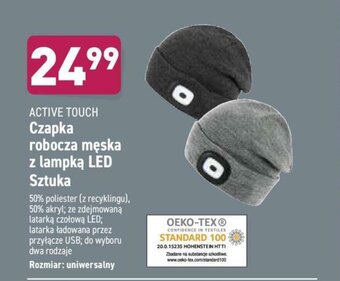 Czapka robocza męska z lampką LED