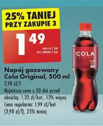 Biedronka Napój gazowany Cola Original, 500 ml oferta