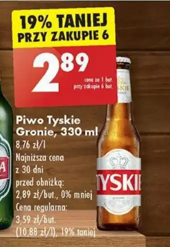 Biedronka Piwo Tyskie Gronie, 330 ml oferta