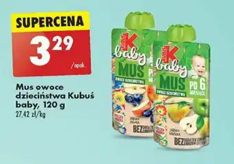 Biedronka Mus owoce dzieciństwa Kubuś baby, 120 g oferta