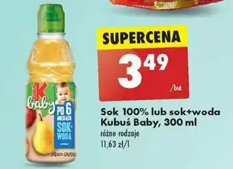 Biedronka Sok 100% lub sok+woda Kubuś Baby, 300 ml oferta