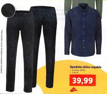 Lidl Spodnie chino męskie oferta