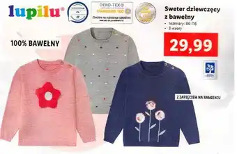 Lidl Sweter dziewczęcy z bawełny oferta