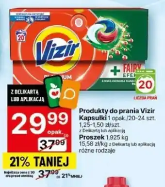 Delikatesy Centrum Produkty do prania Vizir Kapsułki 20-24 szt. / Proszek 1,925 kg oferta