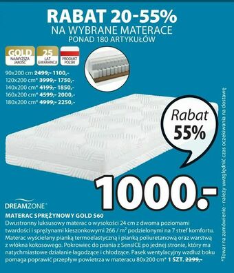 JYSK Materac sprężynowy gold s60 oferta