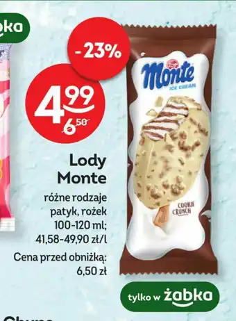 Żabka Lody Monte 100-120 ml oferta