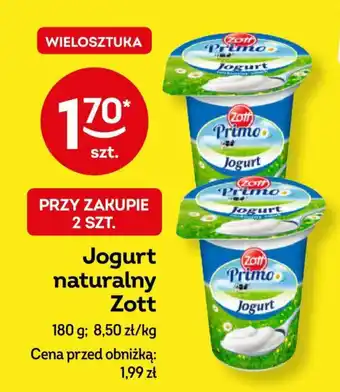 Żabka Jogurt naturalny Zott 180 g oferta
