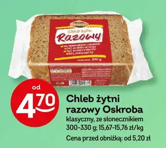 Żabka Chleb żytni razowy Oskroba 300-330 g oferta