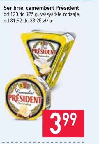 Stokrotka Ser Brie, Camembert President 120-125g oferta