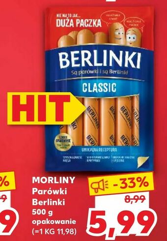 Kaufland MORLINY Parówki Berlinki oferta