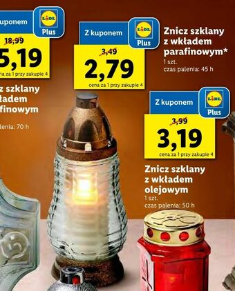 Lidl Znicz szklany z wkładem parafinowym oferta