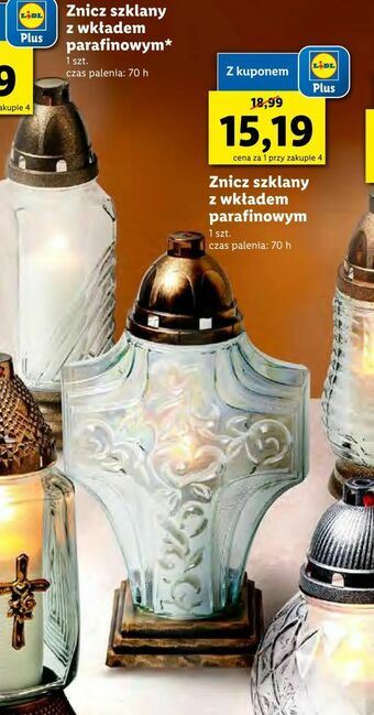 Lidl Znicz szklany z wkładem parafinowym oferta