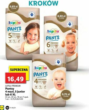 Lidl Pantsy 4 maxi, 5 junior lub 6 XL oferta