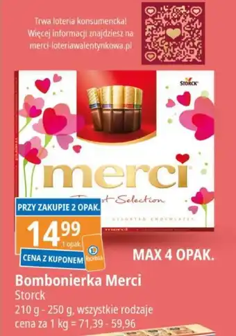 E.Leclerc Bombonierka Merci 210-250 210 g - 250 g, wszystkie rodzaje cena za 1 kg = 71,39-59,96 oferta