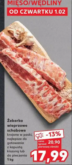 Kaufland Żeberka wieprzowe schabowe 1 kg oferta