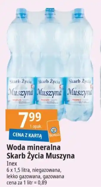 E.Leclerc Woda mineralna Skarb Życia Muszyna Inex 6x1,5l oferta