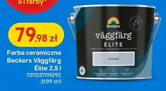 Castorama Farba ceramiczna Beckers Väggfärg Élite 2,5 l oferta