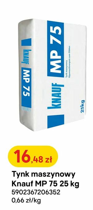 Castorama Tynk maszynowy Knauf MP 75 25 kg oferta