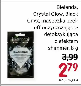 Rossmann Bielenda, Crystal Glow, Black Onyx, maseczka peel off oczyszczająco detoksykująca z efektem shimmer, 8 g oferta