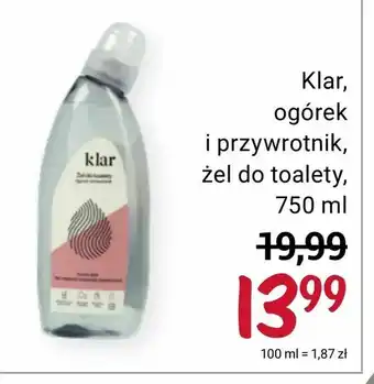 Rossmann Klar, ogórek i przywrotnik, żel do toalety oferta