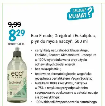 Rossmann Eco Freude, Grejpfrut i Eukaliptus, płyn do mycia naczyń, 500 ml oferta