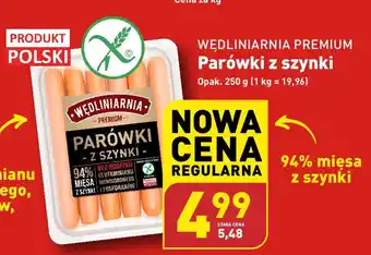 ALDI WĘDLINIARNIA PREMIUM Parówki z szynki 250g oferta