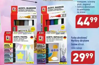 ALDI Farby akrylowe/Markery akrylowe Zestaw 4/6 szt. oferta