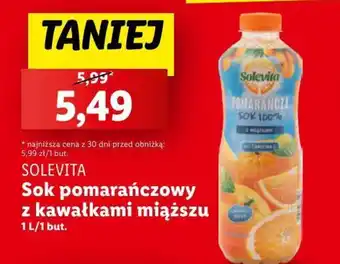 Lidl SOLEVITA Sok pomarańczowy z kawałkami miąższu 1l oferta