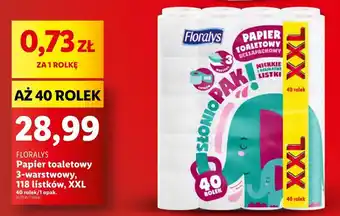 Lidl FLORALYS Papier toaletowy 3 warstwowy 118 listków XXL 40 rolek oferta