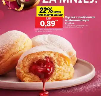Lidl Pączek z nadzieniem wieloowocowym 65g oferta