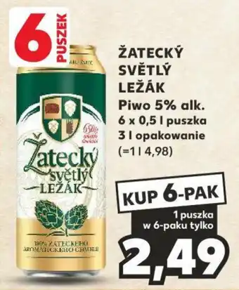 Kaufland ŽATECKÝ SVĚTLÝ LEŽÁK Piwo 5% alk. 6 x 0,5 L oferta
