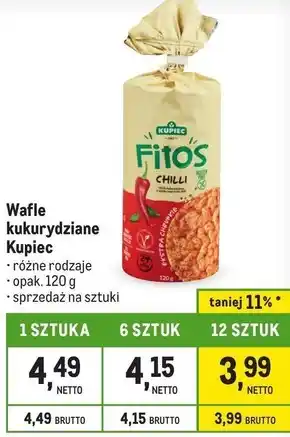 Makro Kupiec Fitos Wafle kukurydziane o smaku papryczki chilli 120 g (15 sztuk) oferta