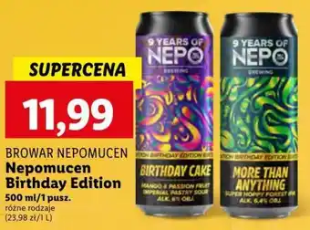 Lidl BROWAR NEPOMUCENONETHDAY EDITION Nepomucen Birthday Edition 500ml oferta