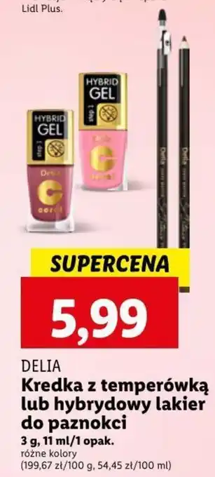 DELIA Kredka z temperówką lub hybrydowy lakier do paznokci 3g/11ml