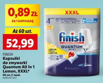 Lidl FINISH Kapsułki do zmywarki Quantum All in 1 Lemon XXXL 60szt. oferta