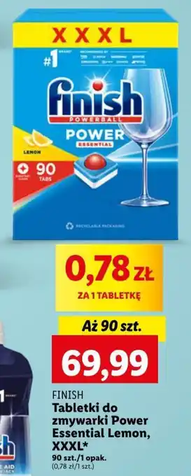 Lidl FINISH Tabletki do zmywarki Power Essential Lemon XXXL 90szt. oferta