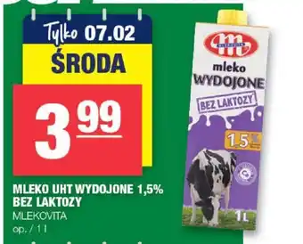 Spar MLEKO UHT WYDOJONE 1,5% BEZ LAKTOZY MLEKOVITA op./1l oferta