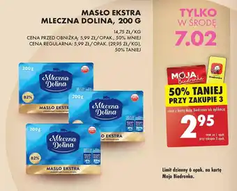 Biedronka MASŁO EKSTRA MLECZNA DOLINA 200 G oferta