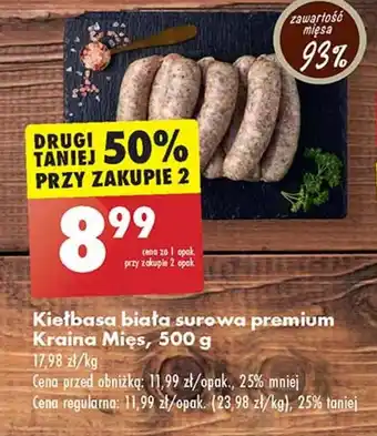 Biedronka Kiełbasa biała Kraina Mięs oferta
