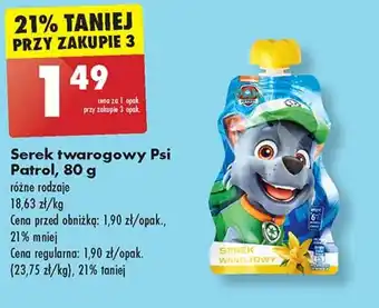 Biedronka Serek twarogowy Psi Patrol oferta