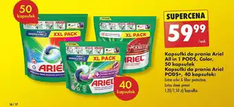 Biedronka Kapsułki do prania Ariel All in 1 PODS, Color, 50 kapsułek / Kapsułki do prania Ariel PODS+, 40 kapsułek oferta
