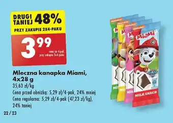 Biedronka Mleczna kanapka Miami, 4 x 28 g oferta