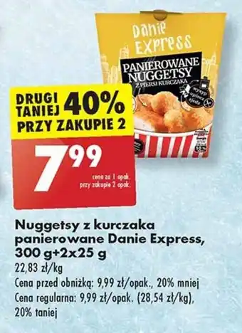 Biedronka Nuggetsy z kurczaka panierowane Danie Express, 300 g + 2 x 25 g oferta