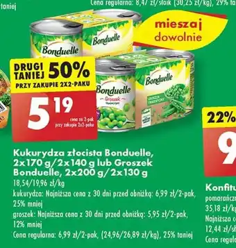 Biedronka Kukurydza złocista Bonduelle, 2 x 170 g / 2 x 140 g lub Groszek Bonduelle, 2 x 200 g / 2 x 130 g oferta
