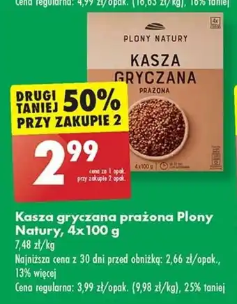 Biedronka Kasza gryczana prażona Plony Kasza jęczmienna wiejska Natury, 4 x 100 g oferta